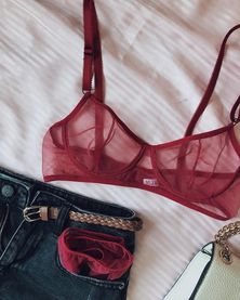 Transparent Net Non Padded Bra