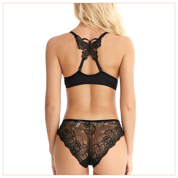 Back Butterfly Bra panty Set