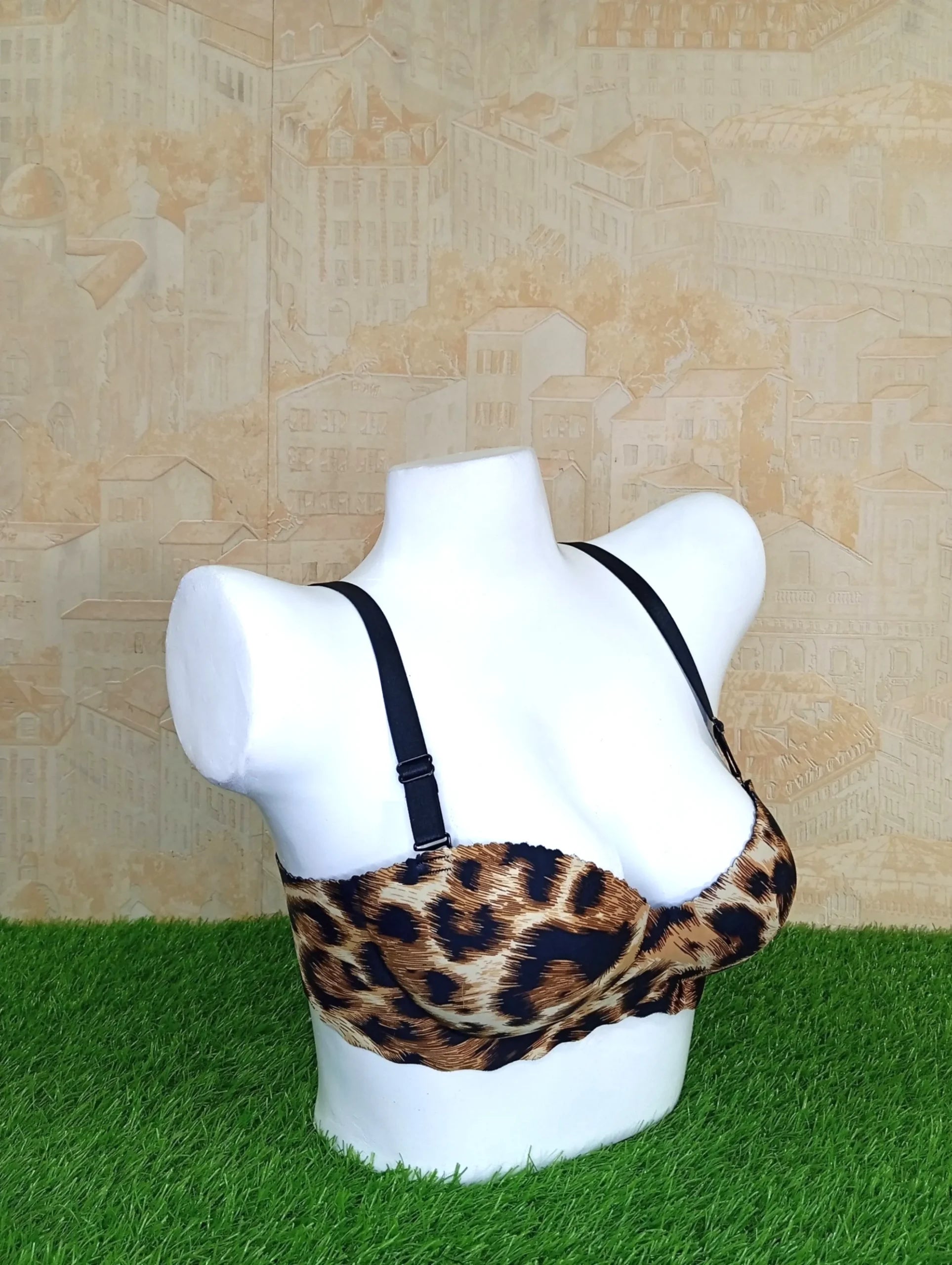Cheetah Printed Pushup Removable Straps Bra