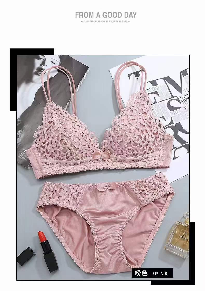 Fancy Front Embroidery Bra Panty Set