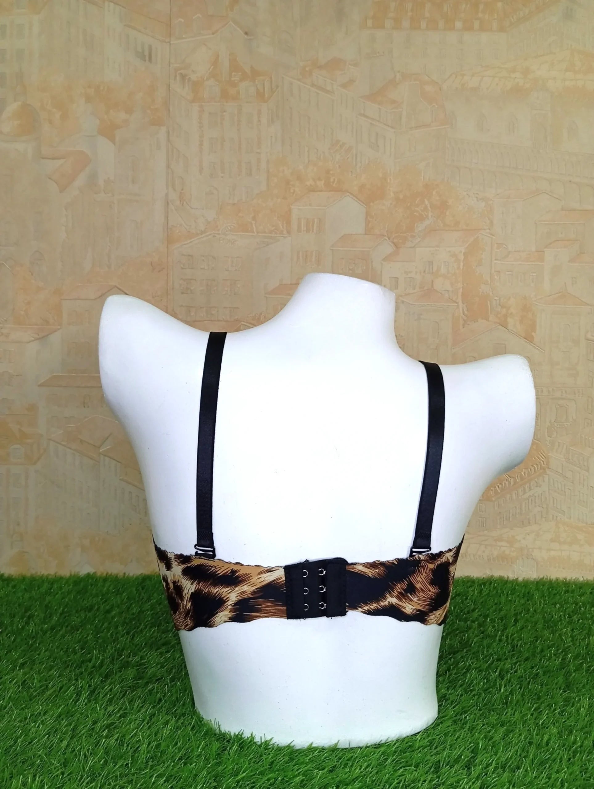 Cheetah Printed Pushup Removable Straps Bra